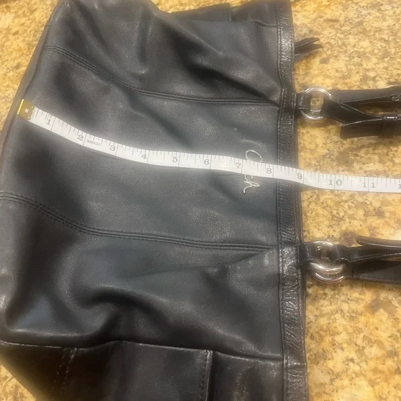 Coach Gallery Soft Black Leather Handbag Tote Purse - Picture 6 of 13